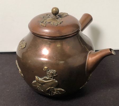 Meiji Era Mix Metal Japanese Tea Pot SIde Handle Kyusu 3.jpg