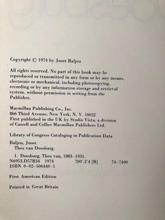 Theo Doesburg by Joost Baljeu 1st Ed Published by Macmillan Hardback with DJ 10.jpg