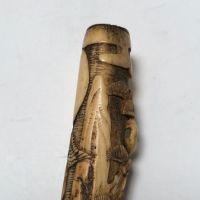 Japanese Kiseru zutsu Pipe-Case Carved Antler Circa Late 19th C 14.jpg