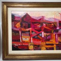 John Black Expressionist Cityscape Painting Circa 1970's 1.jpg