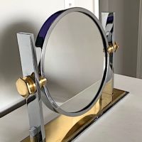 Karl Springer Chrome and Brass Vanity Mirror 1.jpg
