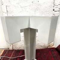 Mid Century White Metal Table Lamp Italian Modernist 8.jpg