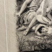 Paul Emile Becat Drypoint Etching Nude Couple Cutting Eros Wings 3.jpg