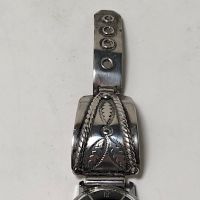Pre WWII Silver Native American Silver Watch Band with Buckle Clasp 24.jpg