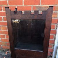 Victorian Walnut Glass Front Floor Cabinet Gothic Style 1.jpg