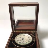 Waltham 8 Day Ship Clock in Wood Case and Key 1.jpg