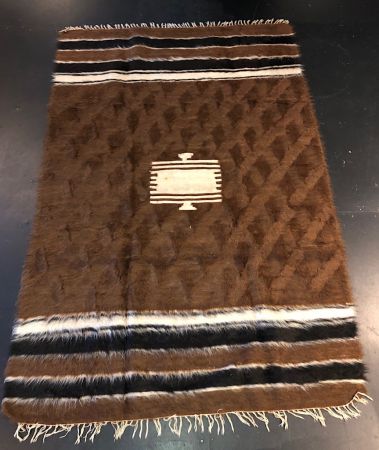 Vintage Brown Camel Hair Blanket Kilim Rug 18.jpg