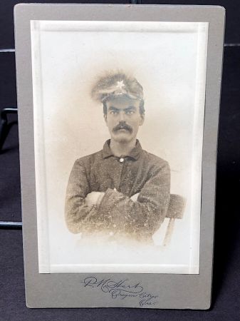 Cabinet Card of Daguerreotype Copy Civil War Era Man with Fur Hat  1.jpg