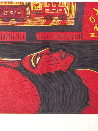 Naul Ojeda woodcut signed and numbered The Lovers 1976 13.jpg