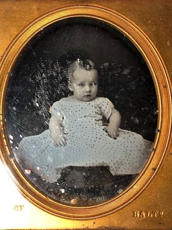 Sixth Plate Daguerreotype of Baby Very Early Baltimore Photographer Signed Pollock  11.jpg