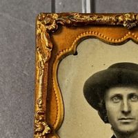 Ambrotype Ninth Plate Man In Hat Name on Back 2.jpg