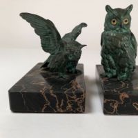 Austrian Cold Painted Bronze Bookends of Owls 1.jpg