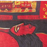 Naul Ojeda woodcut signed and numbered The Lovers 1976 13.jpg