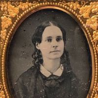 Ninth Plate  Daguerreotype in Case By Tyler and Co. Boston Woman Portrait in Ornate Mat 5 (in lightbox)