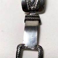 Pre WWII Silver Native American Silver Watch Band with Buckle Clasp 11.jpg