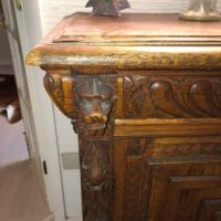 Renaissance Revival Oak 2 Door Cabinet 19th century 8.jpg