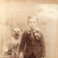 Schutte Baltimore Photographer Cabinet Card Young Boy with His Dog on Table 3.jpg (in lightbox)