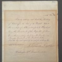 Signed Franklin Pierce appointment of James Bowlin to Republic of New Granada December 16th 1854 1.jpg