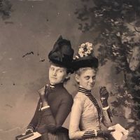 Tintype of Two Woman Eating Chocolates Circa 1880 2.jpg