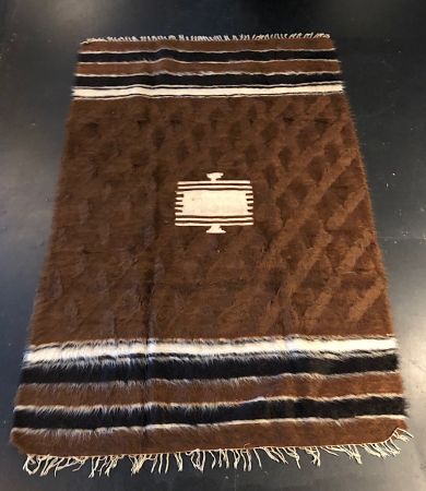 Vintage Brown Camel Hair Blanket Kilim Rug 1.jpg