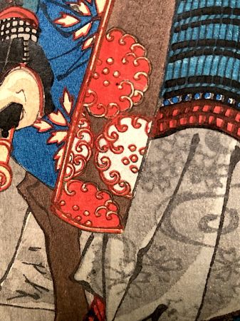 Yoshitoshi Kato Kiyomasa at the Fall of Fushimi Castle 1881 Woodblock 16.jpg