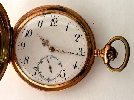 14k Gold Swiss Exported to Germany 1907 Hunting Case Pocket Watch 3.jpg