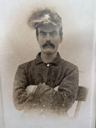 Cabinet Card of Daguerreotype Copy Civil War Era Man with Fur Hat  2.jpg