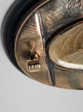 June 24th 1872 Mourning Pin Jet and 14K Gold with Hair Art 9.jpg
