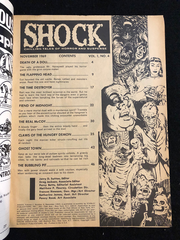 Shock Chilling Tales of Horror and Suspense November 1969 Stanley Pub ...