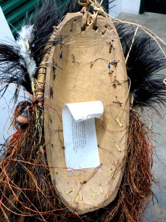 Papua New Guinea Mask Sepik Region with Feathers and Clay and Wood 9.jpg