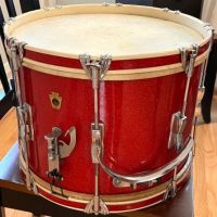 1948-1952 WFL Keystone Badge Red Sparkle Marching Snare SIGNED by William Ludwig Jr. 1.jpg