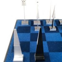 Austin Cox Enterprises Modernist Chess Set 1962 Aluminum Alcoa 16.jpg