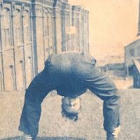 Group of Cyanotype Snapshots Factory Workers Goofing Around Man Bending Over 11.jpg