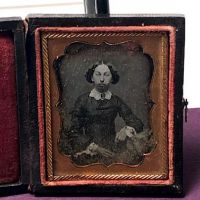 Ninth Plate Daguerrotype Case Image of A Woman with Black Cameo Necklace Circa 1850s 2.jpg