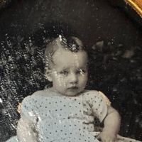 Sixth Plate Daguerreotype of Baby Very Early Baltimore Photographer Signed Pollock  12.jpg