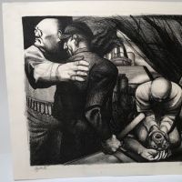 Victor Szucs 1939 Pencil Signed and Titled Lithograph Vigilantes 1.jpg