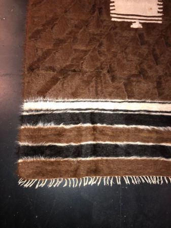 Vintage Brown Camel Hair Blanket Kilim Rug 2.jpg