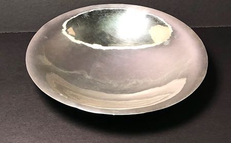 Hand Signed Georg Jensen Silver Hammered Center Bowl Circa 1920 5.jpg