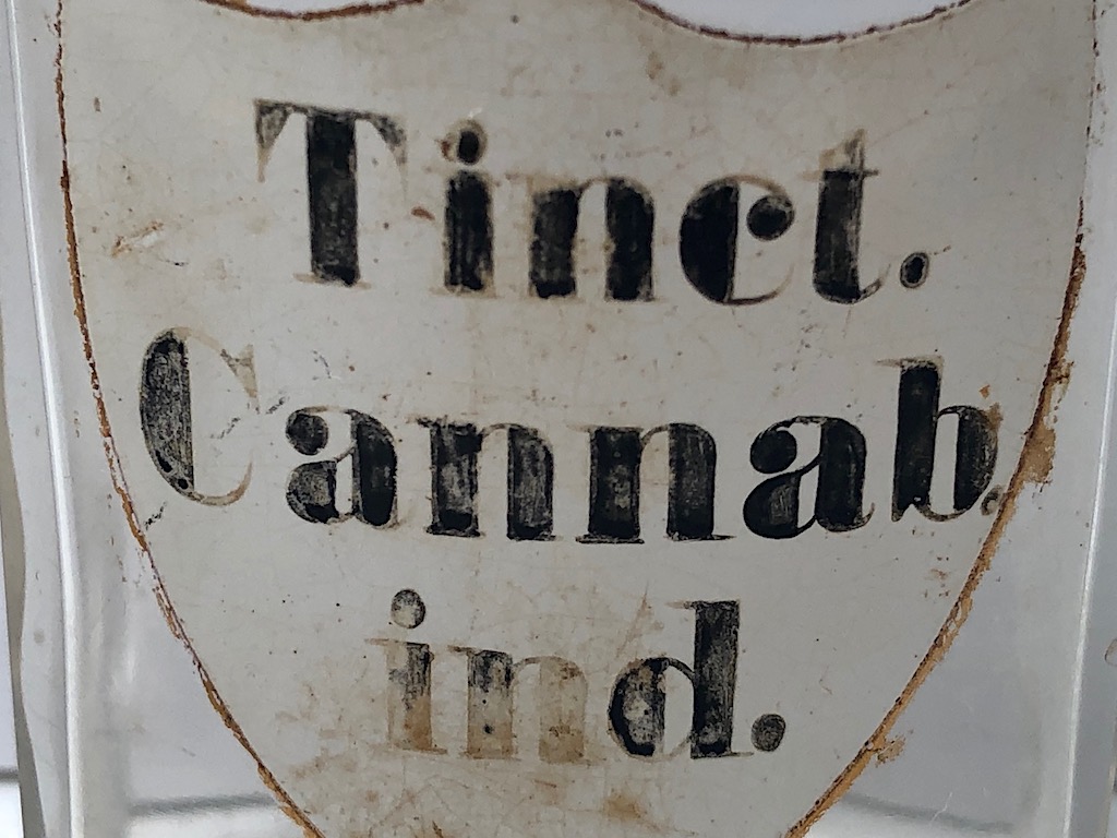 19th C. Apothecary Bottle with Original Stopper Tinct. Cannab. ind. Tinture of Cannabis 10.jpg