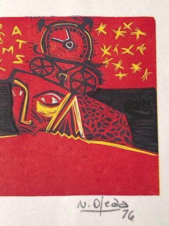 Naul Ojeda woodcut signed and numbered The Lovers 1976 15.jpg