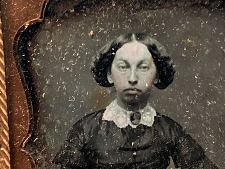 Ninth Plate Daguerrotype Case Image of A Woman with Black Cameo Necklace Circa 1850s 3.jpg