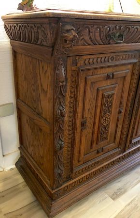 Renaissance Revival Oak 2 Door Cabinet 19th century 10.jpg