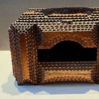 Boudoir Tramp Art Box with Hat Pin Cusion Top and Hiden Drawer 1.jpg