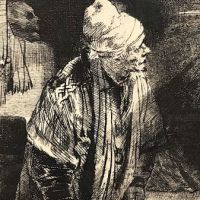 Dr Faustus in His Study Etching by Rembrandt Framed 11.jpg