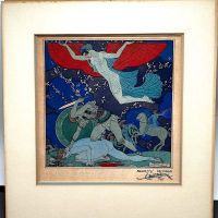 Hand Colored Woodcut by Georges Barbier 1918 Numbered 166:500 Titled Aggressus Ressurgo 1.jpg
