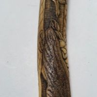 Japanese Kiseru zutsu Pipe-Case Carved Antler Circa Late 19th C 12.jpg