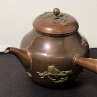 Meiji Era Mix Metal Japanese Tea Pot SIde Handle Kyusu 1.jpg (in lightbox)