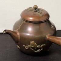 Meiji Era Mix Metal Japanese Tea Pot SIde Handle Kyusu 1.jpg