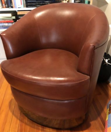 2 Vintage Mid Century Designed Karl Springer Leather Lounge Chairs Circa 1980s 5.jpg