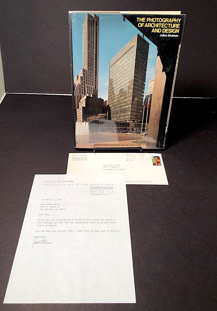 The Photography of Architecture and Design by Julius Shulman Signed 1st Ed. with Signed Letter to Mary Brent Wehrli 1.jpg